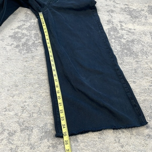 Zara Trf Wide Leg High Rise Baggy Jeans Grunge Goth Black Crop Sz 4 - Picture 9 of 11